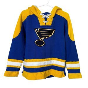 NHL Kids St Louis Blues Hooded Sweatshirt Hoodie Unisex Youth M 5/6 Sportswear‎